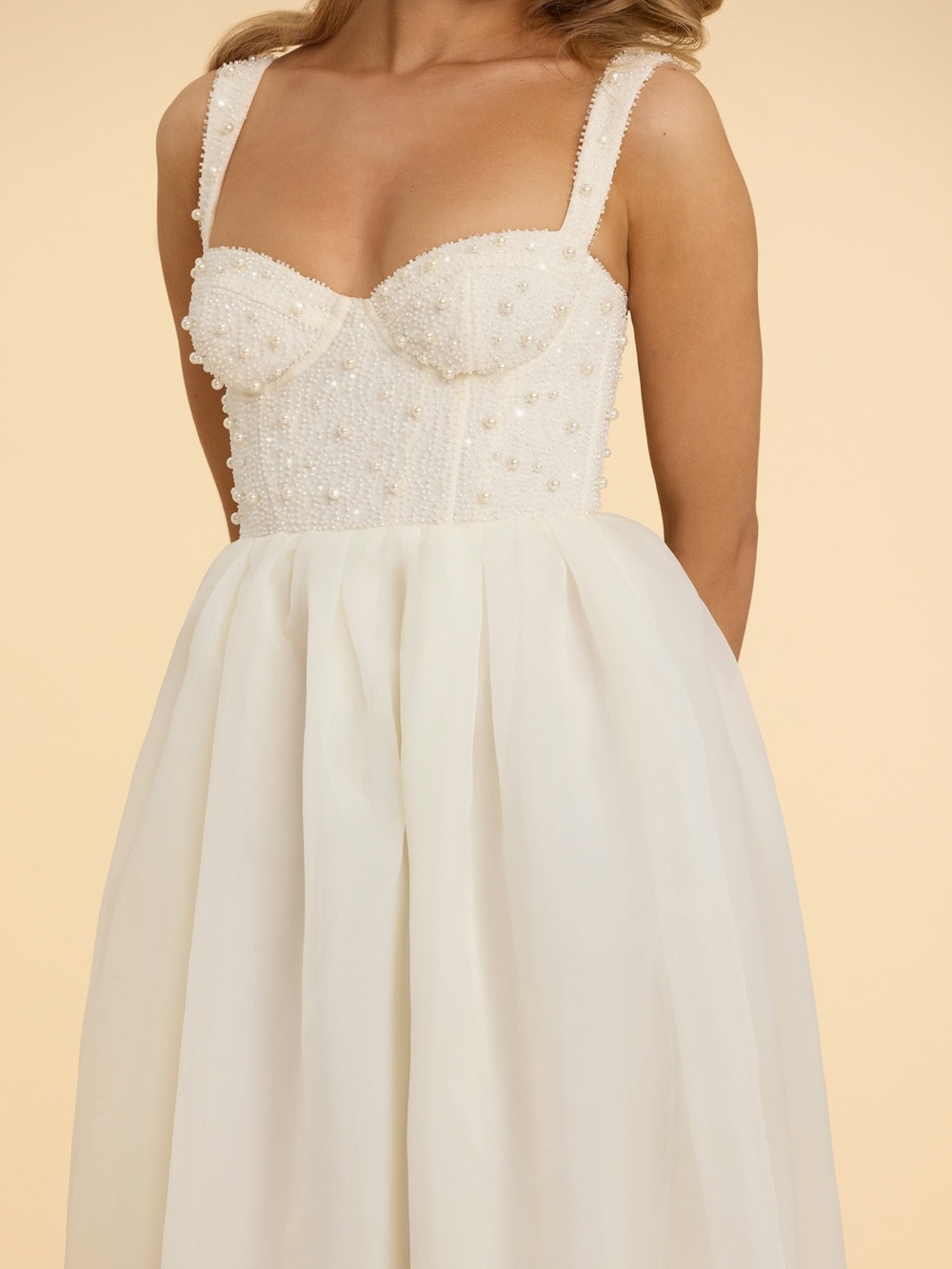 Oh Polly Ivory Embellished long dress - Picture 4 of 11